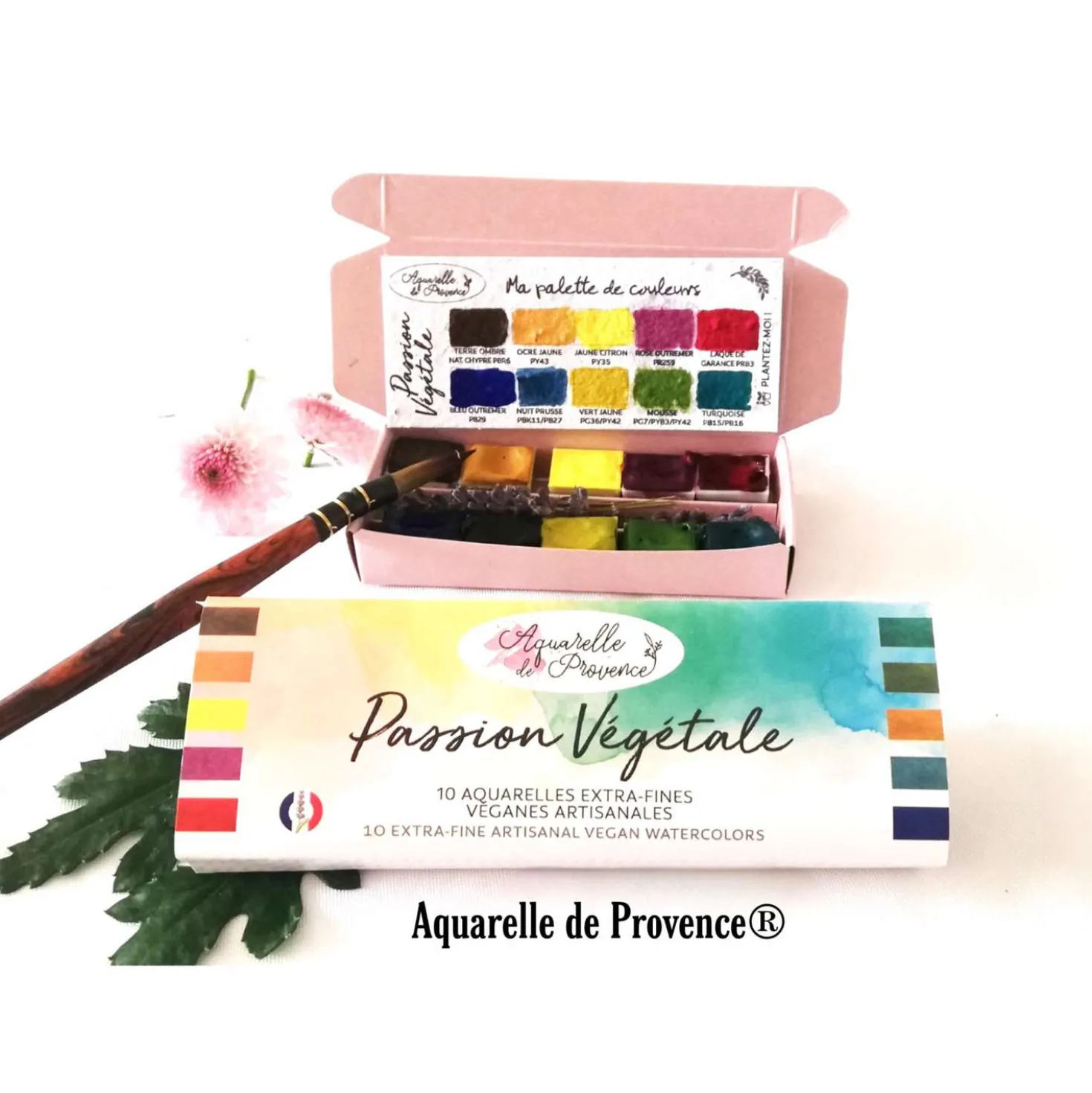 Aquarelle de Provence - Set di 10 acquerelli extrafini, Passion Végétale