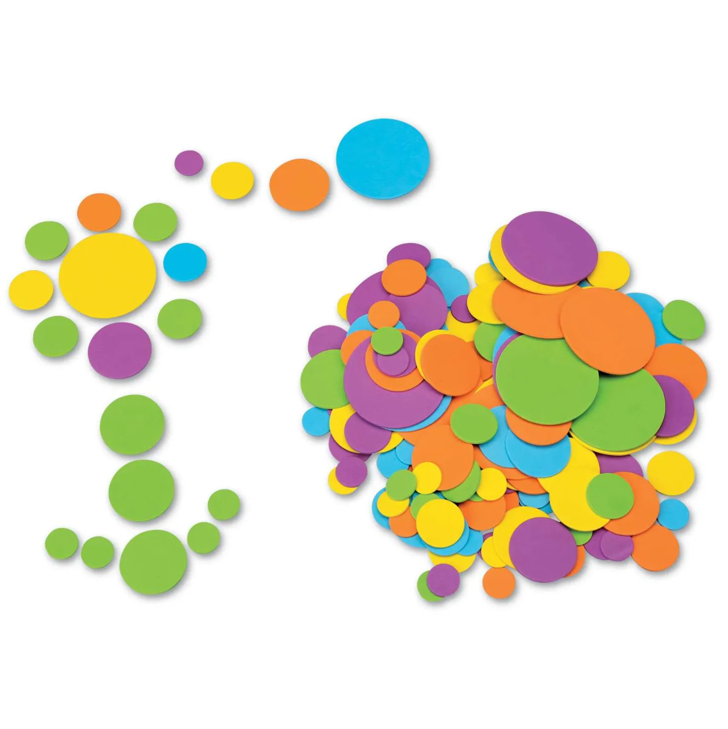 Assortimento da 200 dischi in gommapiuma colorati