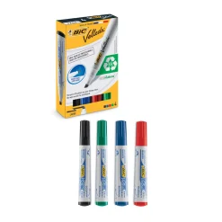 Bic - Ecolutions, Velleda, Set di 4 Whiteboard Marker colorati