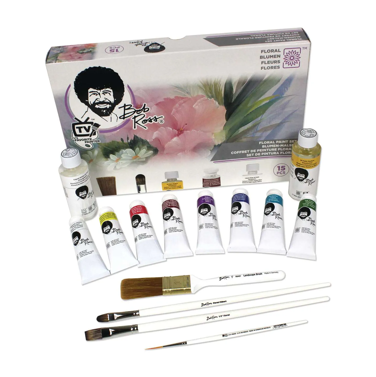 Bob Ross - Set di colori ad olio, tema fiori