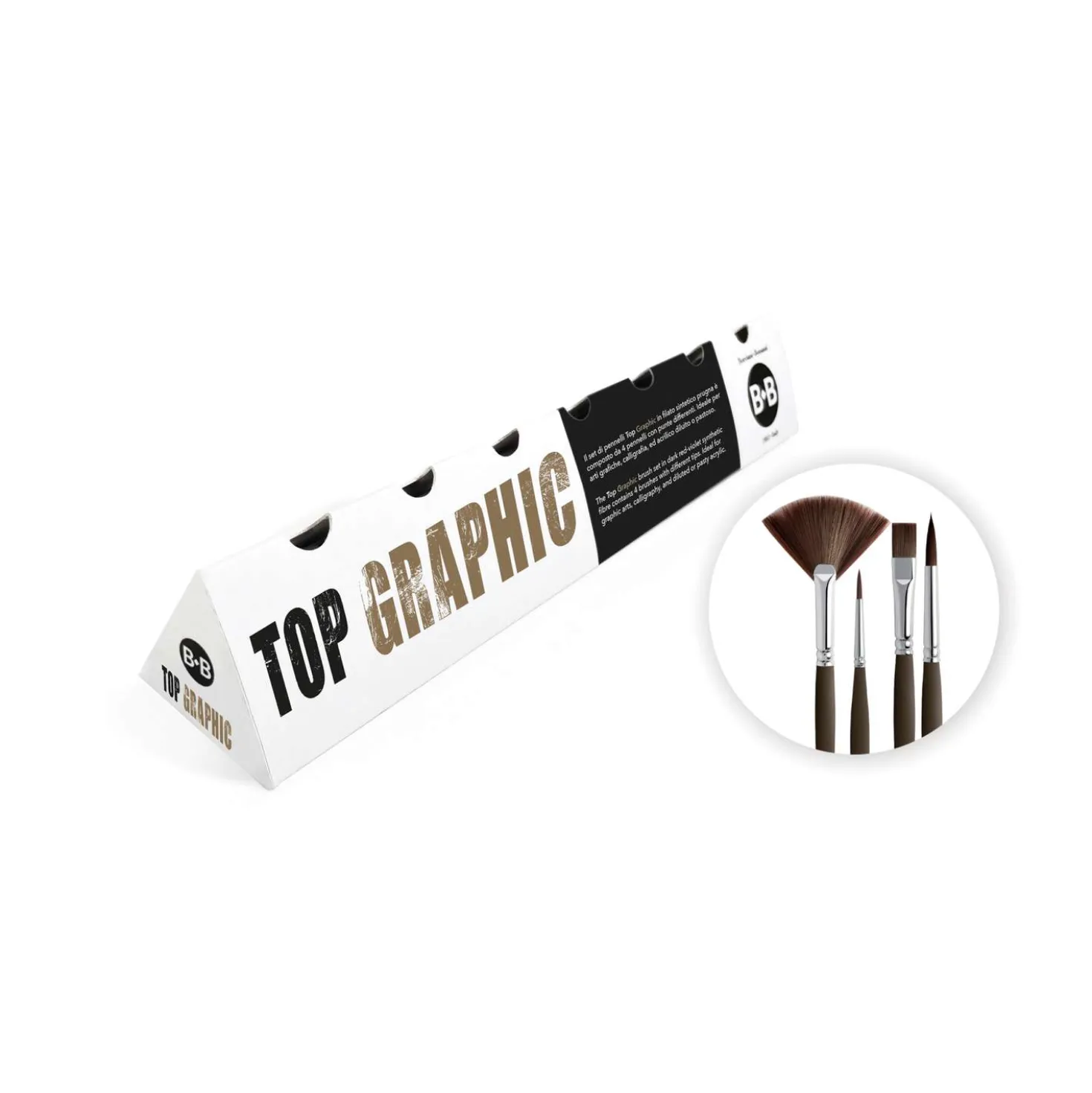 Borciani & Bonazzi - Top Graphic, Set di 4 pennelli per artisti