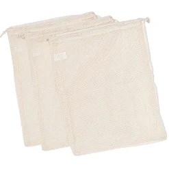Borsa in cotone con inserto di rete