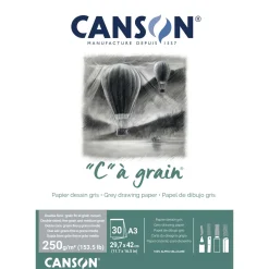 Canson - "C" à grain, Carta da disegno grigio screziato