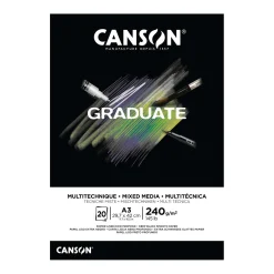 Canson - Graduate, Blocco Mixed Media di carta nera