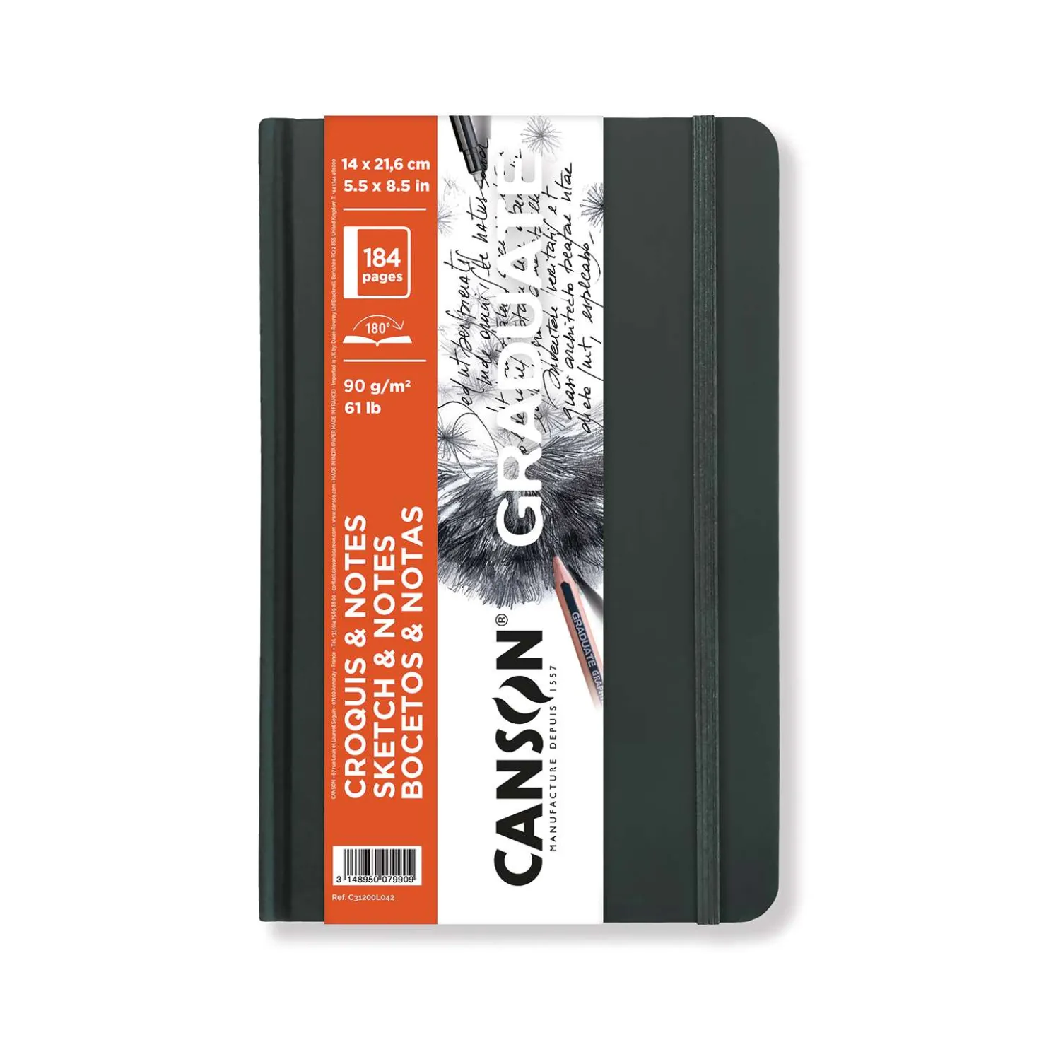 Canson - Graduate, Libro per schizzi e appunti, copertina rigida