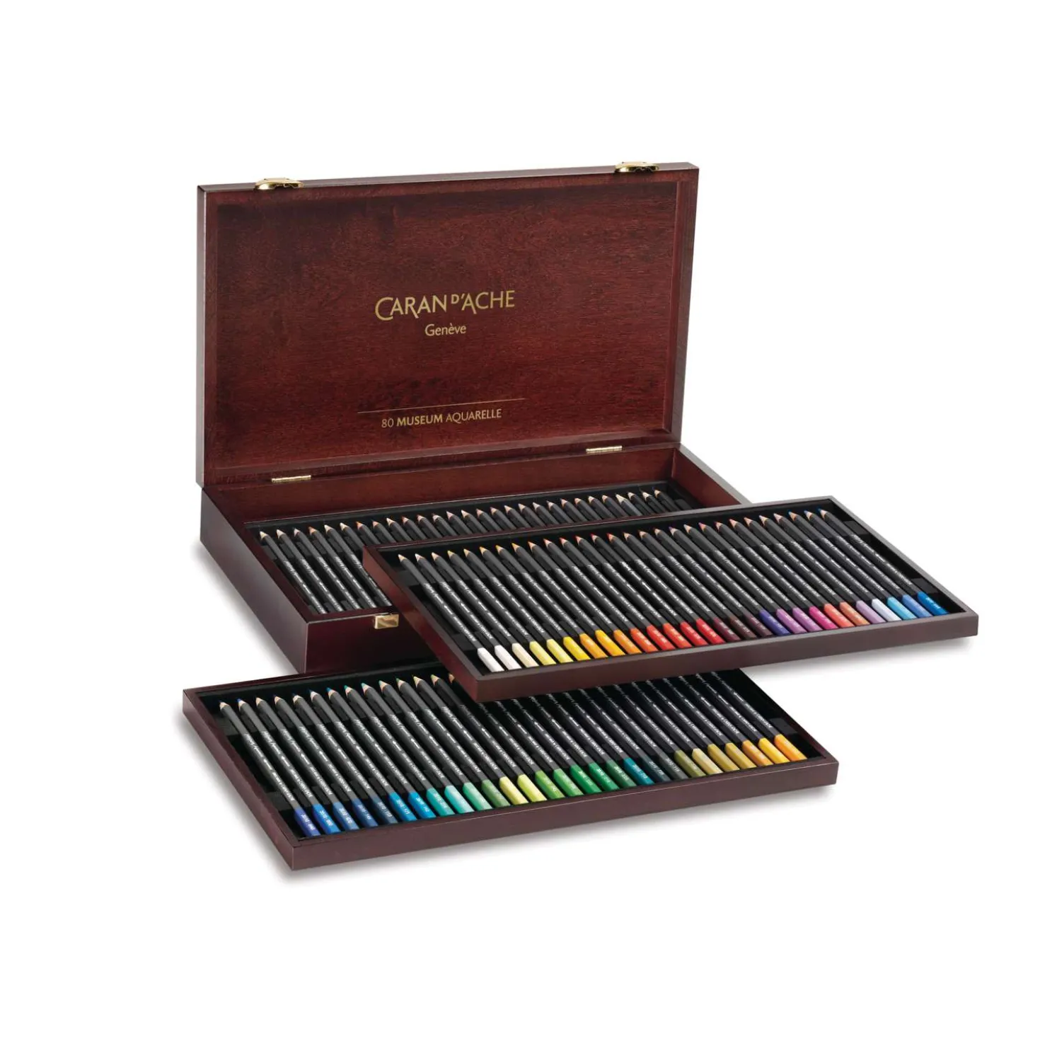 Caran D'Ache - Museum Aquarelle, 84 matite in valigetta di legno