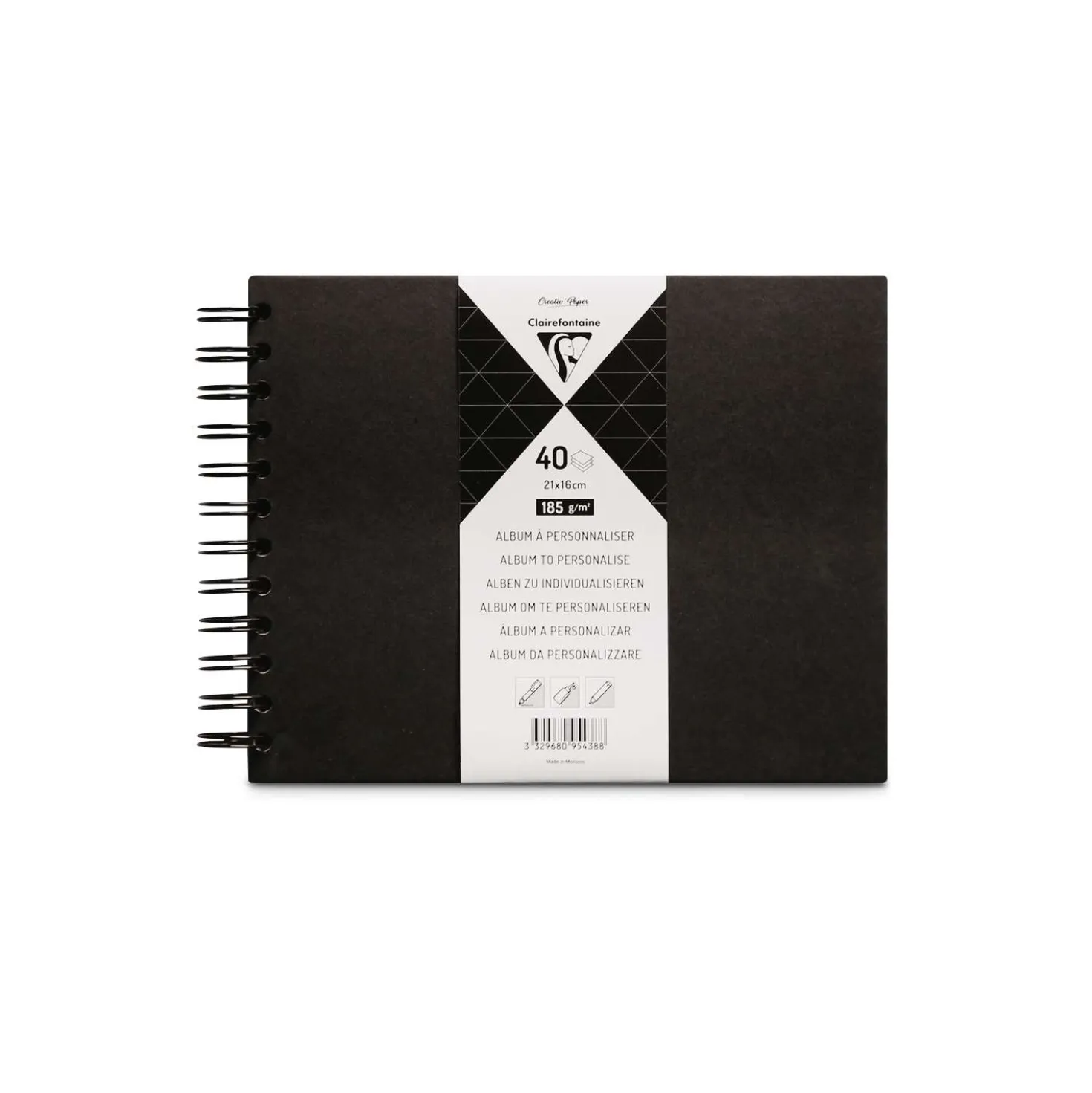 Clairefontaine - Album spiralato nero da personalizzare