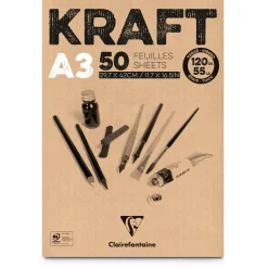Clairefontaine - Blocco carta kraft, 120 g/mq
