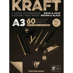 Clairefontaine - Blocco di carta Kraft marrone/nero