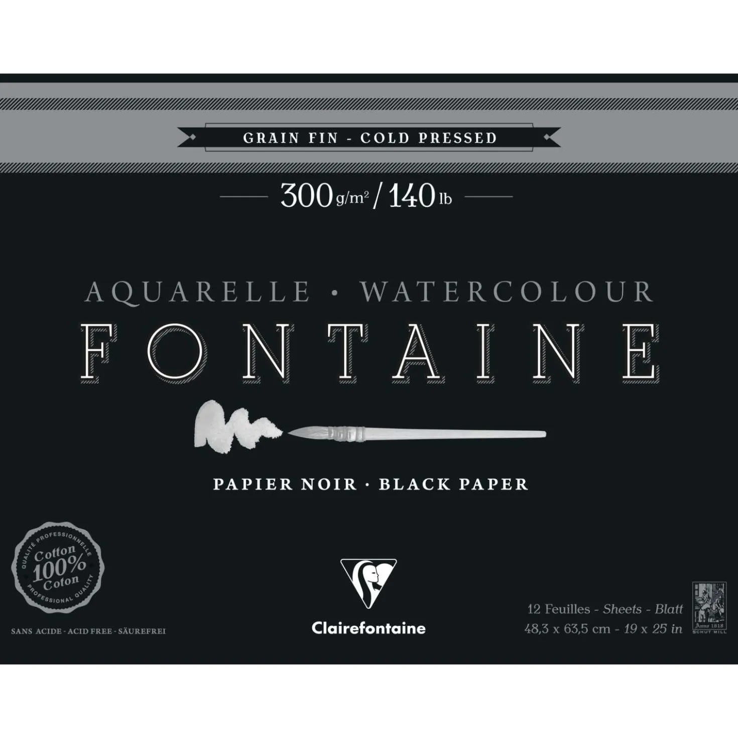 Clairefontaine - Fontaine, Blocco per acquerello nero