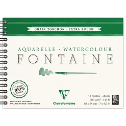 Clairefontaine Fontaine, blocco per acquerello spiralato, grana torchon