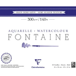 Clairefontaine - Fontaine, Carta per acquerello, grana semi-satinata