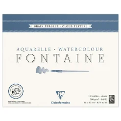 Clairefontaine - Fontaine, Carta per acquerello, grana torchon effetto nuvole