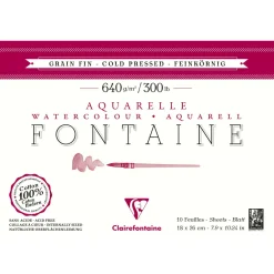Clairefontaine - Fontaine 640 g/mq, Carta per acquerello