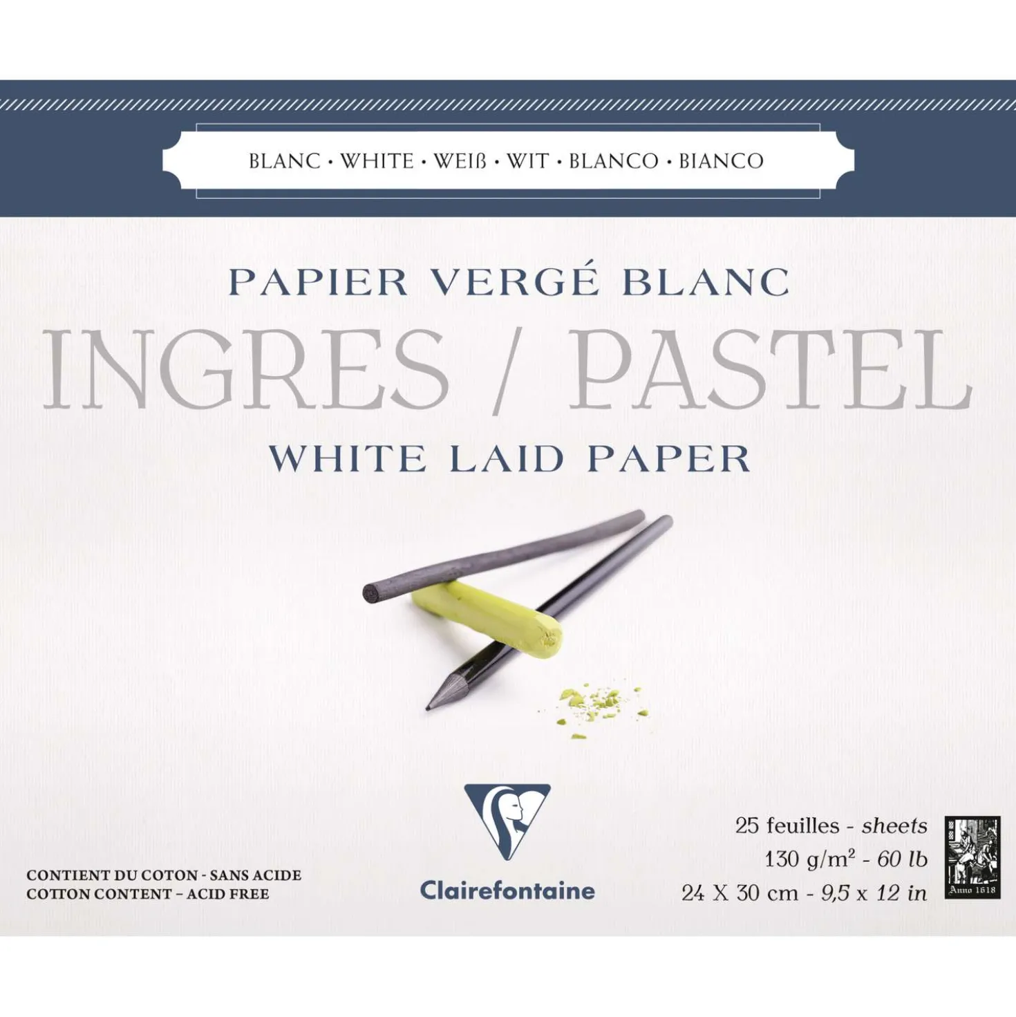 Clairefontaine - Ingres Pastel, blocco per pastello bianco