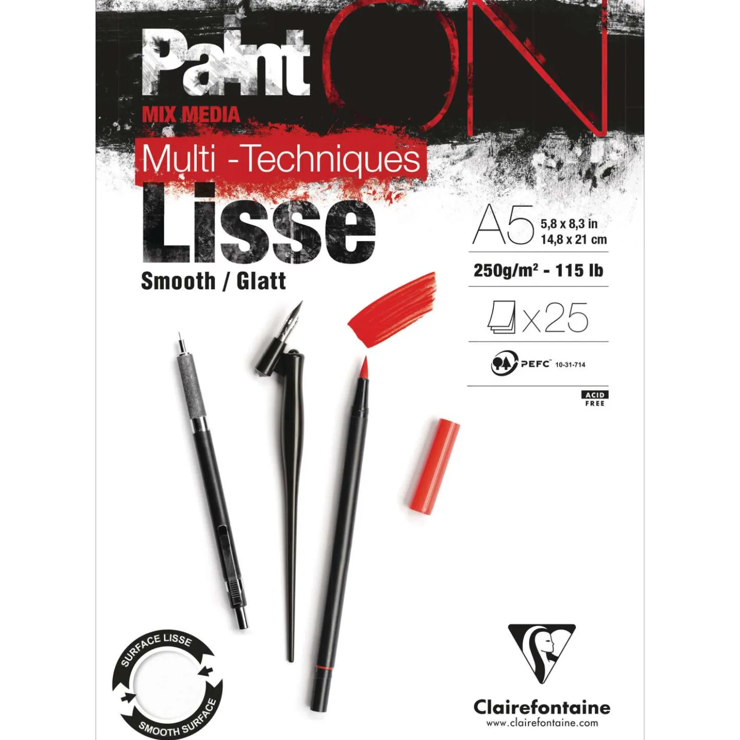 Clairefontaine - PaintON, Carta Mix Media Lisse