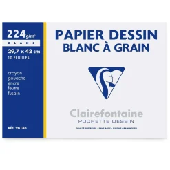 Clairefontaine Papier Dessin Blanc à Grain carta da disegno