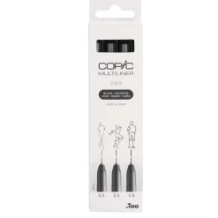 Copic - Multiliner, Set di 3 neri