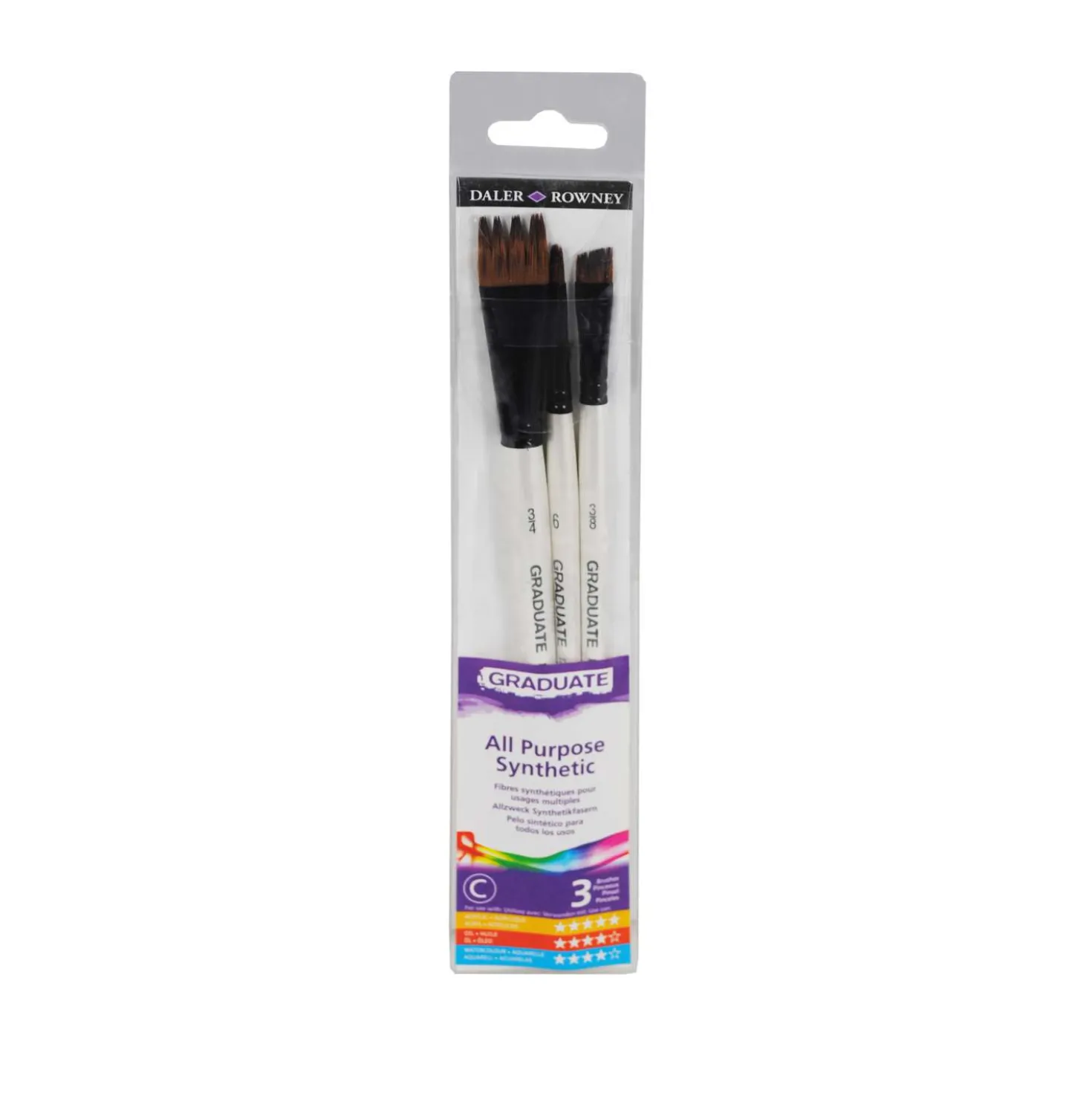 Daler-Rowney - Graduate, fibra sintetica, a pettine, set