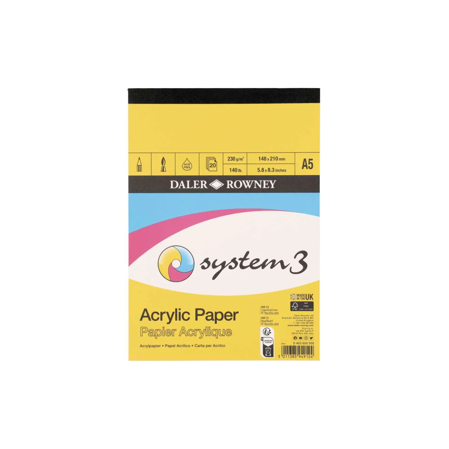 Daler-Rowney System 3, carta per acrilico
