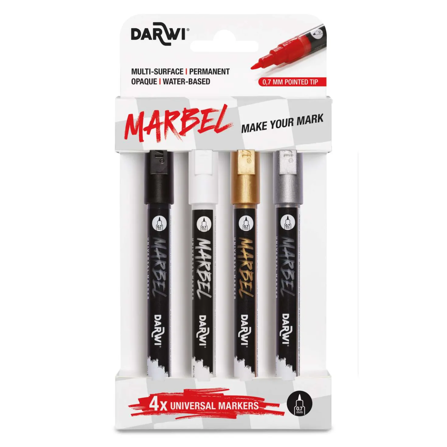 Darwi - Marbel, Marker universali, Set da 4