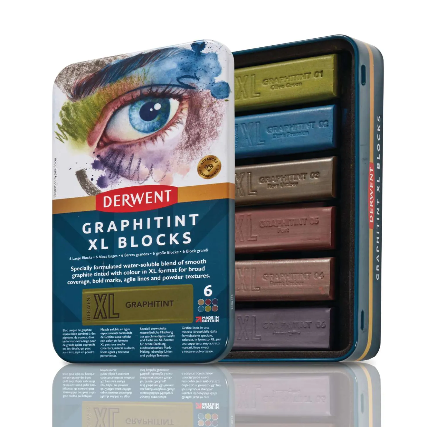 Derwent - Graphitint XL, Set di blocchi di grafite e pigmento