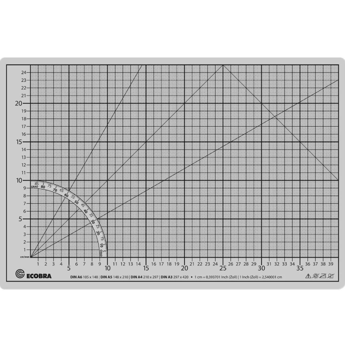 Ecobra - Profi Cutting Mat, Tappetino da taglio trasparente