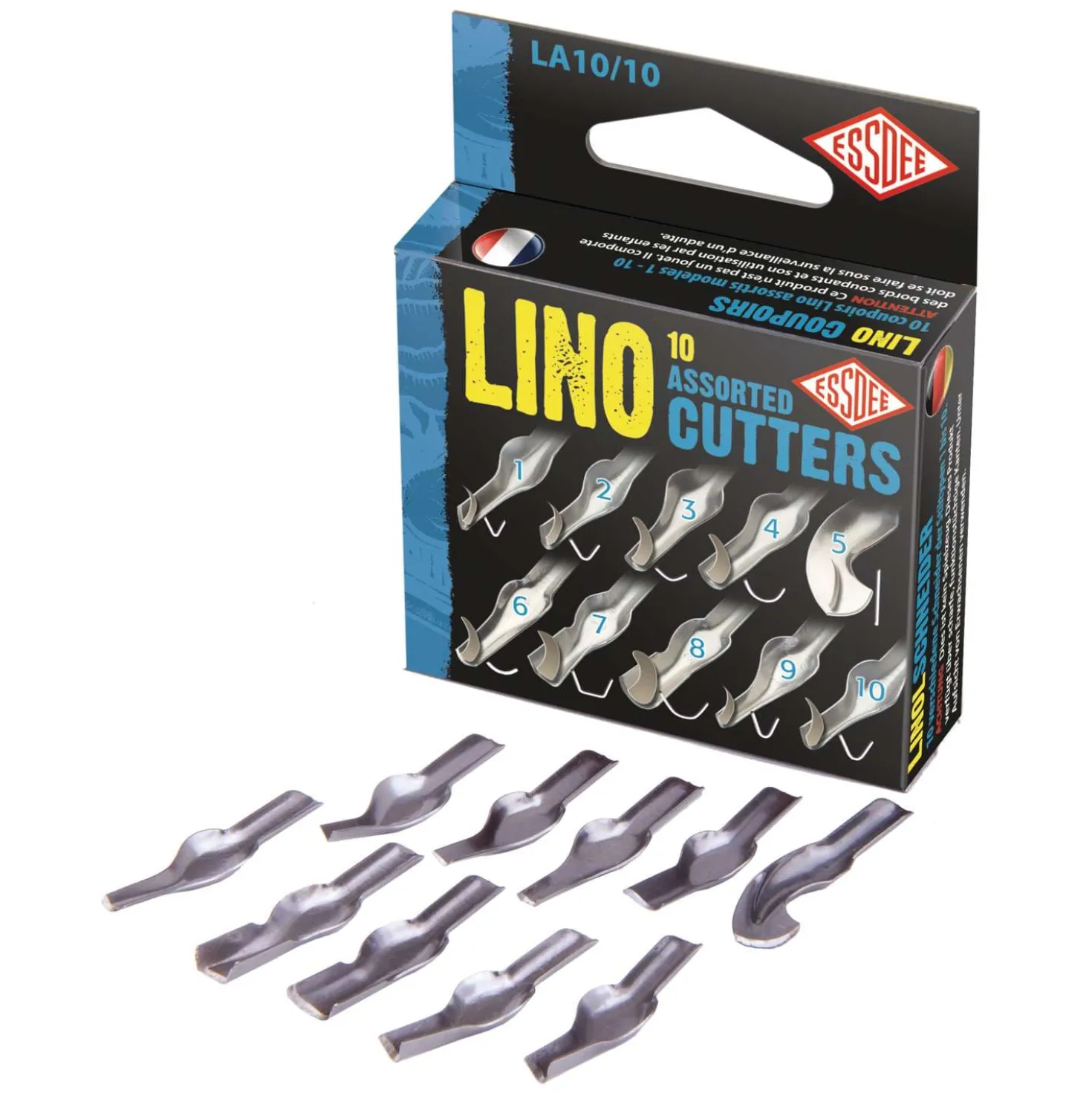 Essdee - Assortimento di 10 coltelli per linoleum