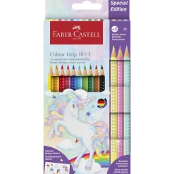 Faber-Castell - Colour Grip, Set di matite colorate acquerellabili a tema unicorno
