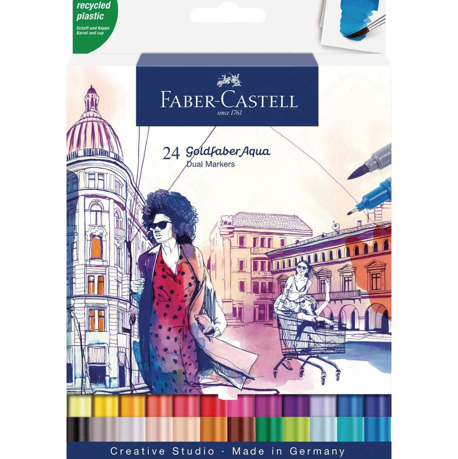 Faber-Castell - Goldfaber Aqua Dual Marker, Set da 24