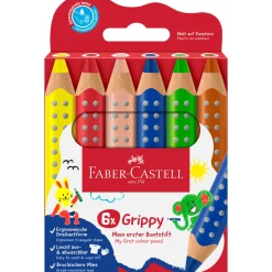 Faber-Castell - Grippy, Set da 6 matite colorate