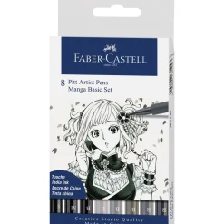 Faber-Castell Pitt artist pen Manga, set da 8
