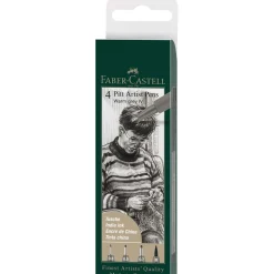 Faber-Castell - Pitt Artist Pen, Set Warm Grey IV