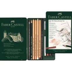 Faber-Castell - Pitt Monochrome, set da disegno da 12