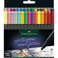 Faber-Castell - Set da 30 Finepen Grip, 0,4 mm