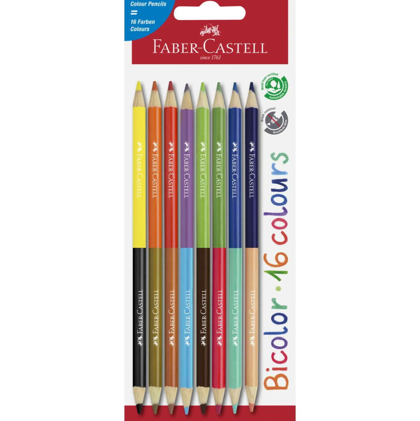 Faber-Castell - Set da 8 matite bicolore