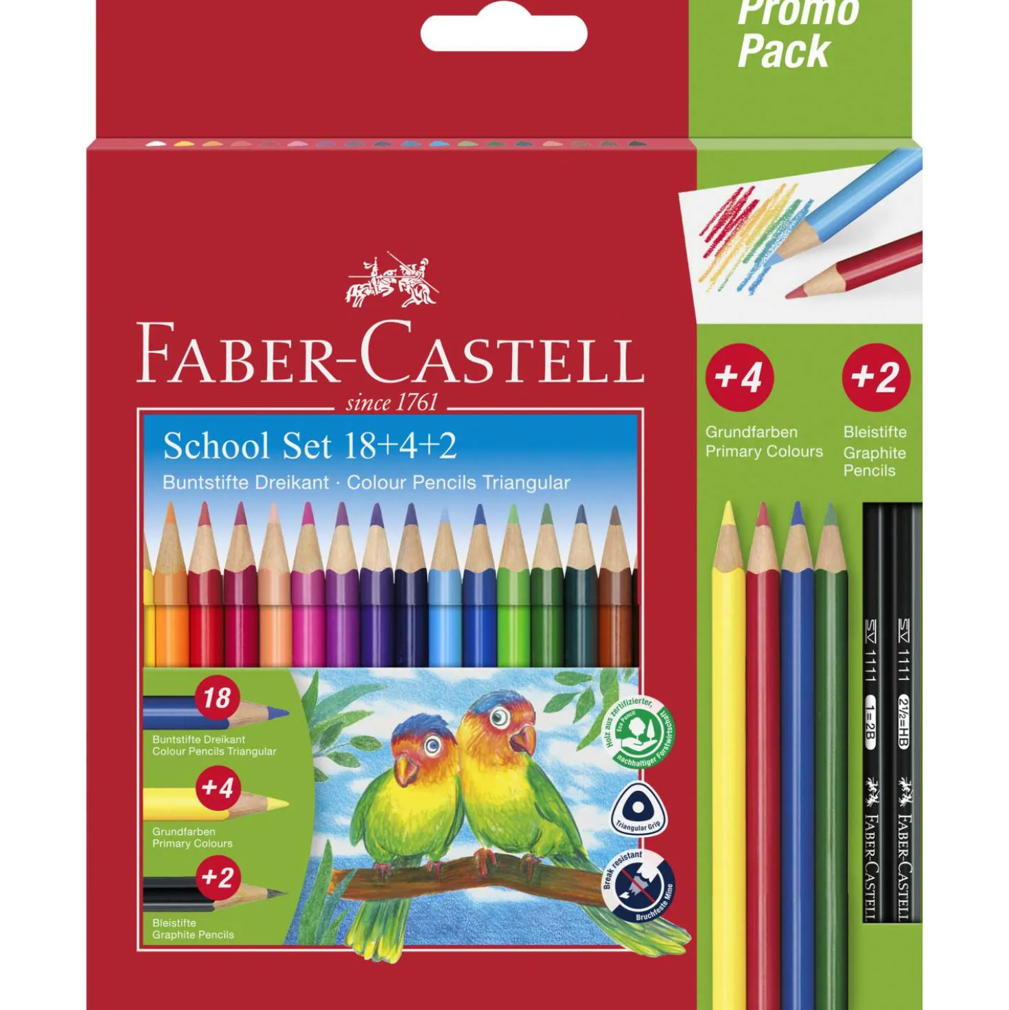 Faber-Castell - Set di matite colorate triangolari