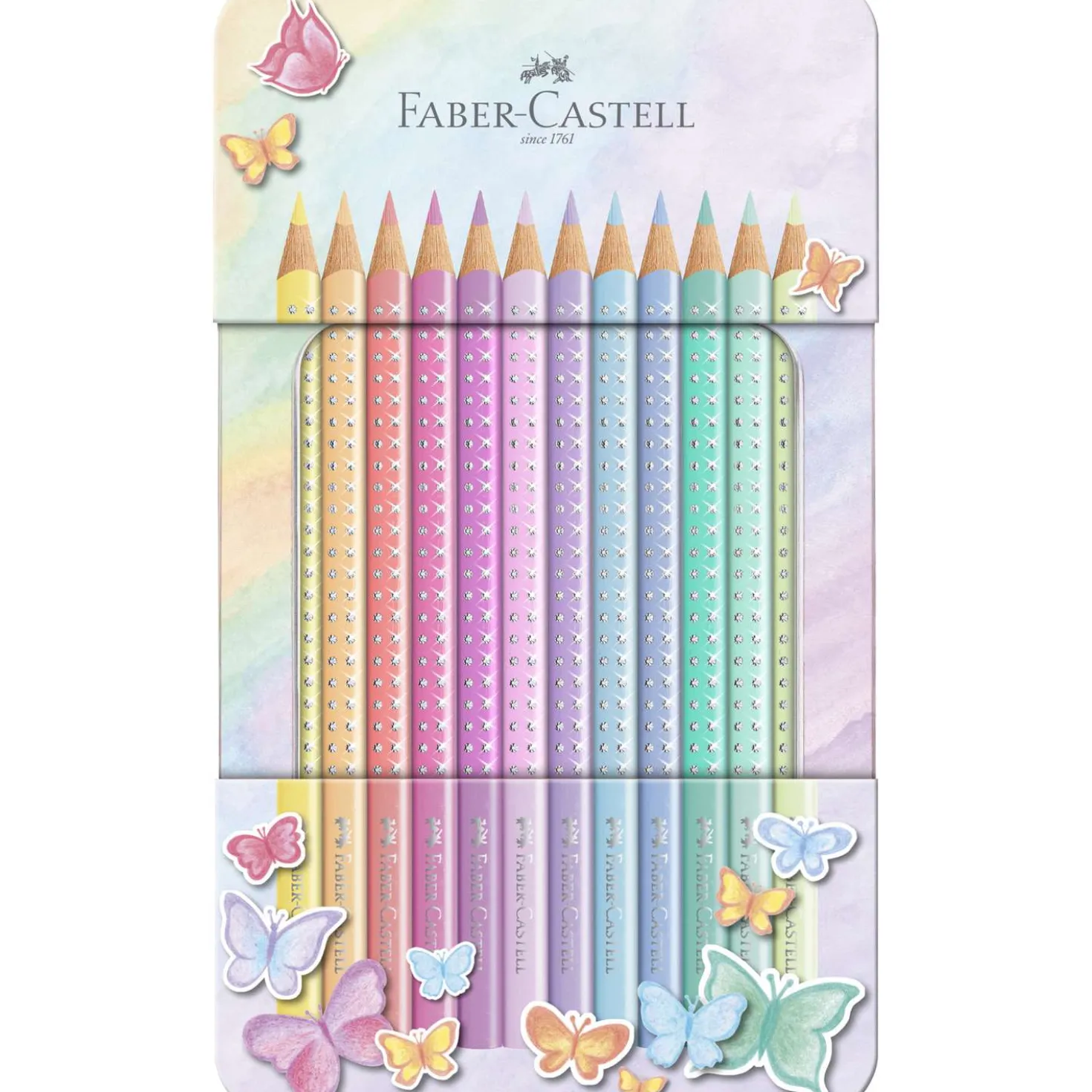 Faber-Castell - Sparkle Pastell, Set da 12 matite colorate