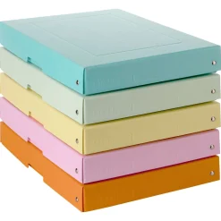 Falken - Purebox, Box per archivio, Set di 5 scatole in colori pastello