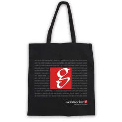 Gerstaecker - Borsa in cotone nero, manici lunghi