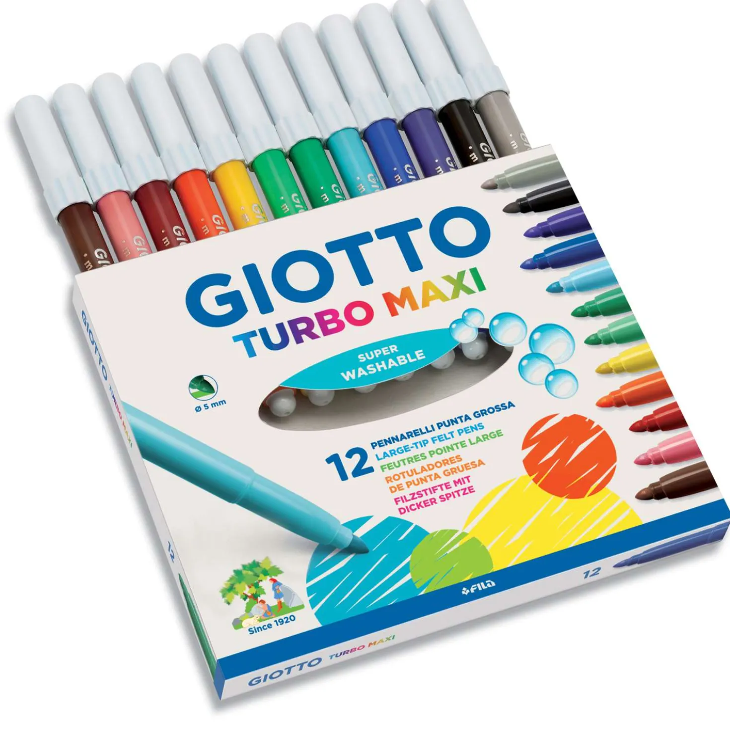 Giotto - Turbo Maxi, Set da 12 pennarelli