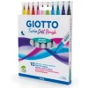 Giotto - Turbo Soft Brush, Set da 10 pennarelli con punta a pennello