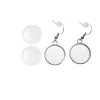 Glorex - Orecchino Cabochon tondo, color argento