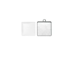 Glorex - Portachiavi cabochon quadrato, colore argento