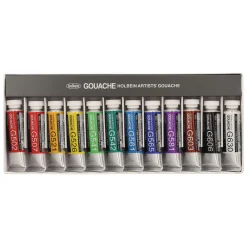 Holbein - Artists' Gouache, Set con tubetti da 15 ml