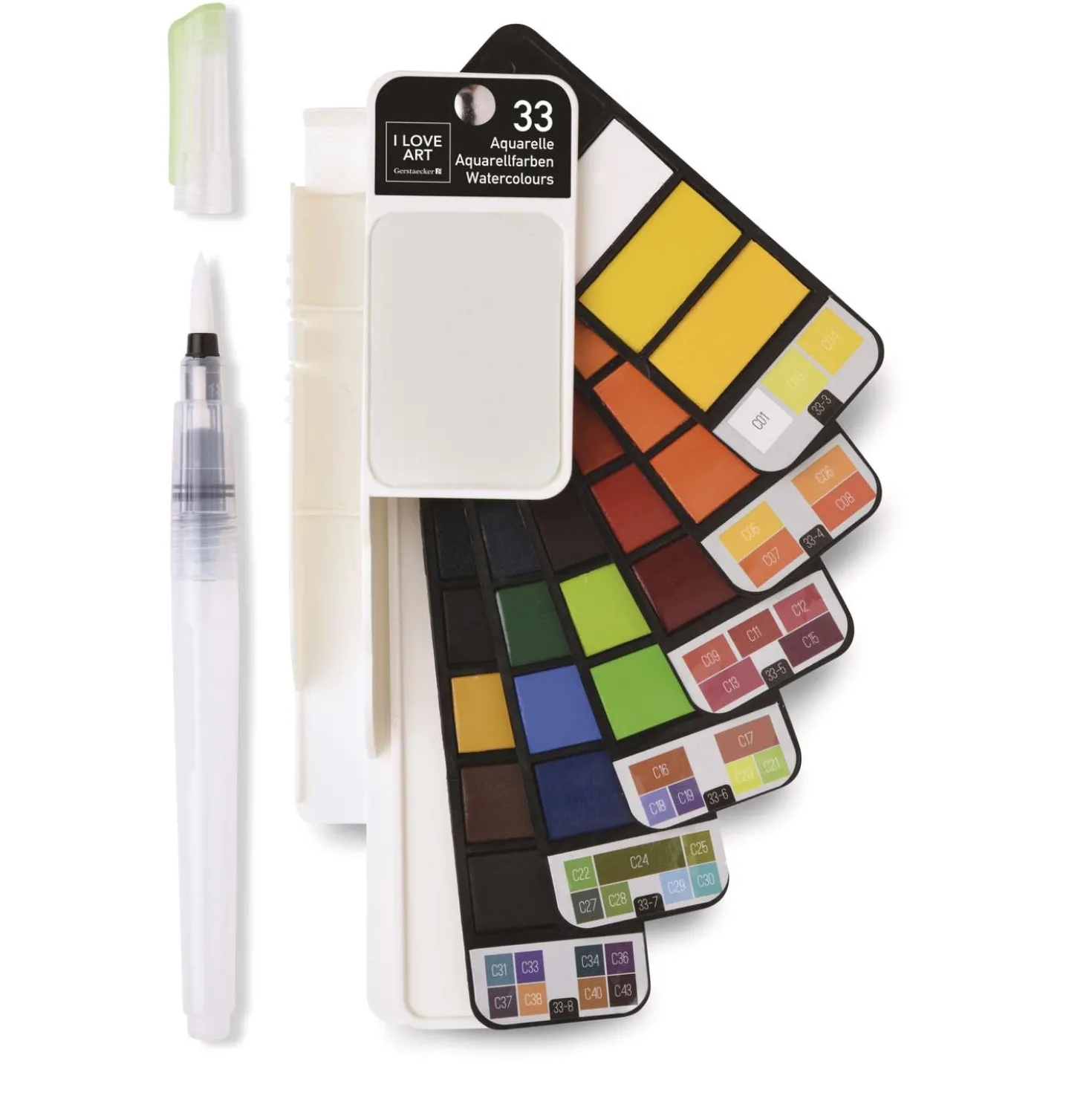 I Love Art - Set di acquerelli a ventaglio