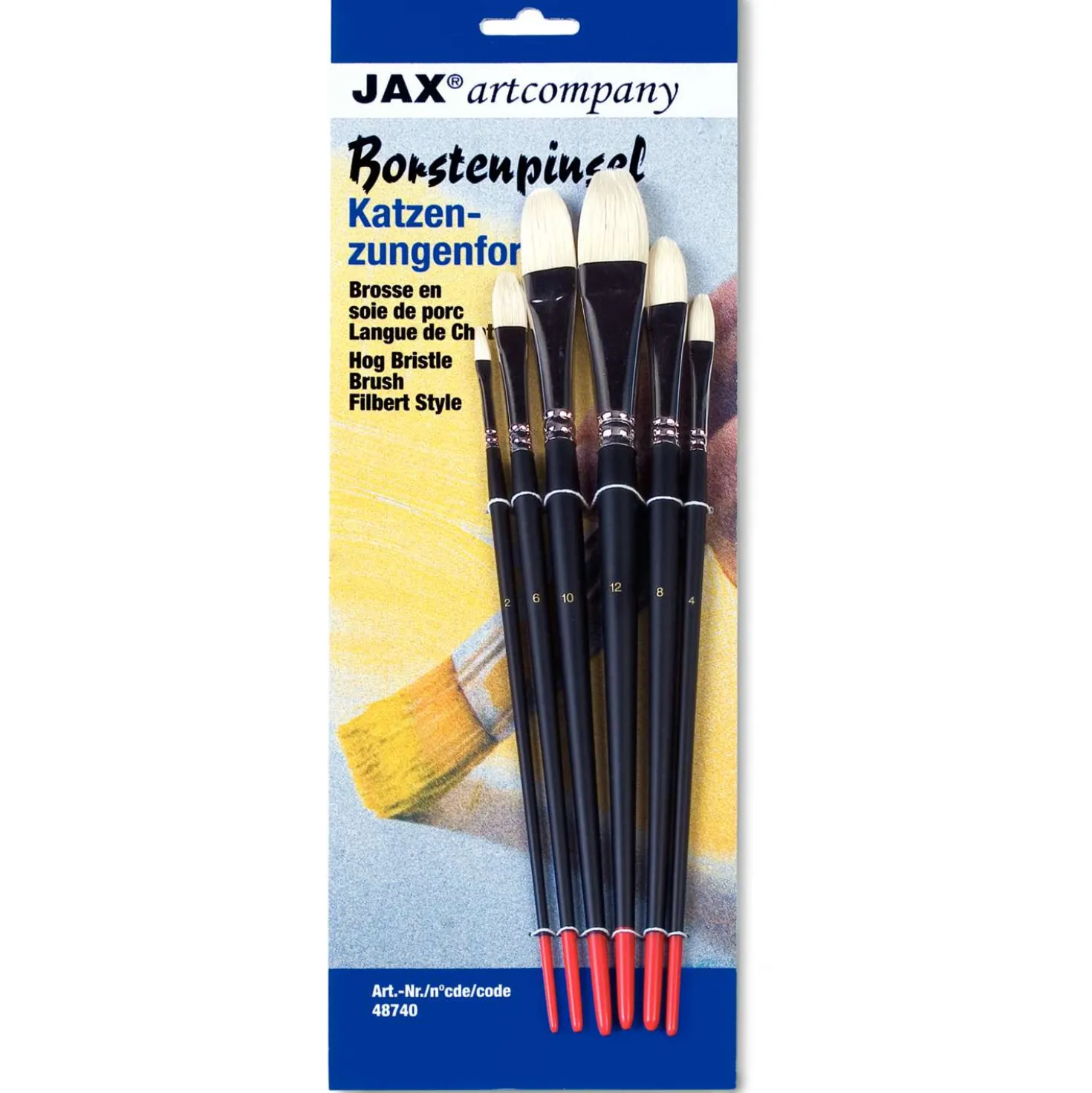 Jax Artcompany - Set di pennelli a lingua di gatto in setola