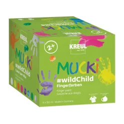 Kreul - Mucki Premium, Colori per dita #wildChild, set da 8