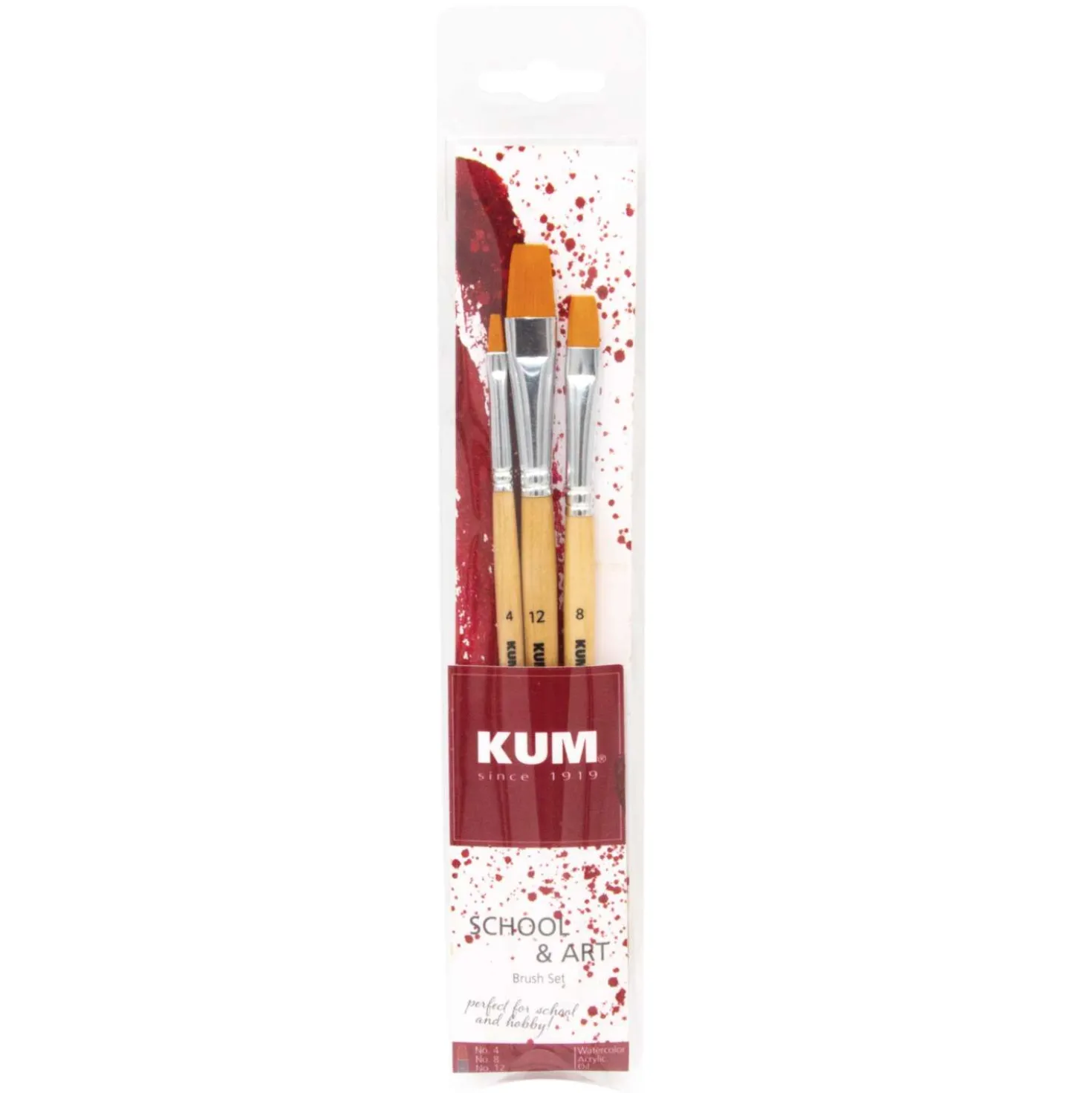 Kum - School & Art, Set di pennelli piatti per la scuola