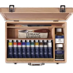 Lefranc & Bourgeois - Valigetta Deluxe, Set di colori a olio fini + accessori